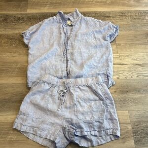 Linen short and shirt set